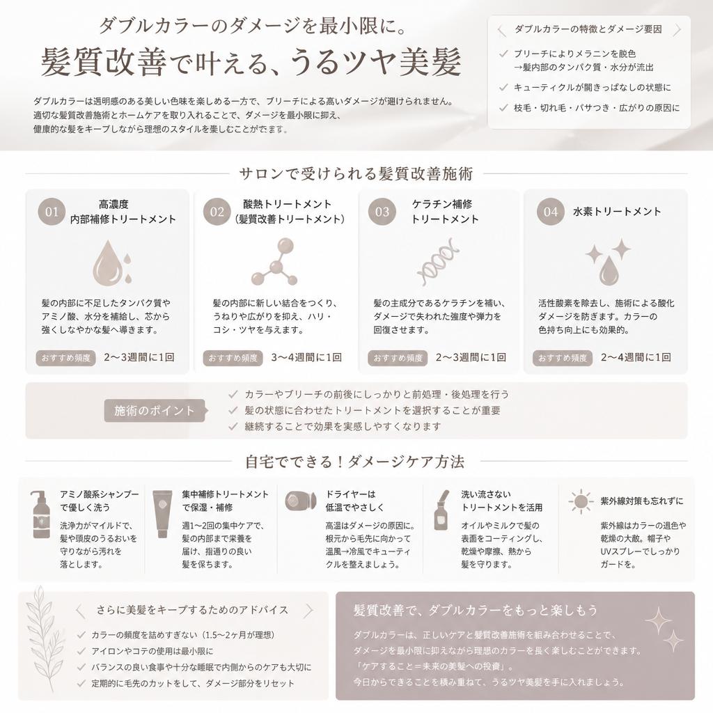ダメージを抑える髪質改善施術