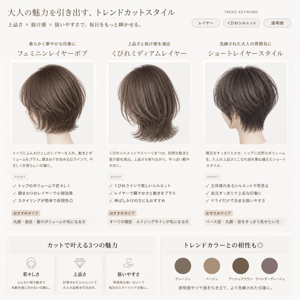 ミセスの魅力を引き出す、トレンドを取り入れたカットスタイル