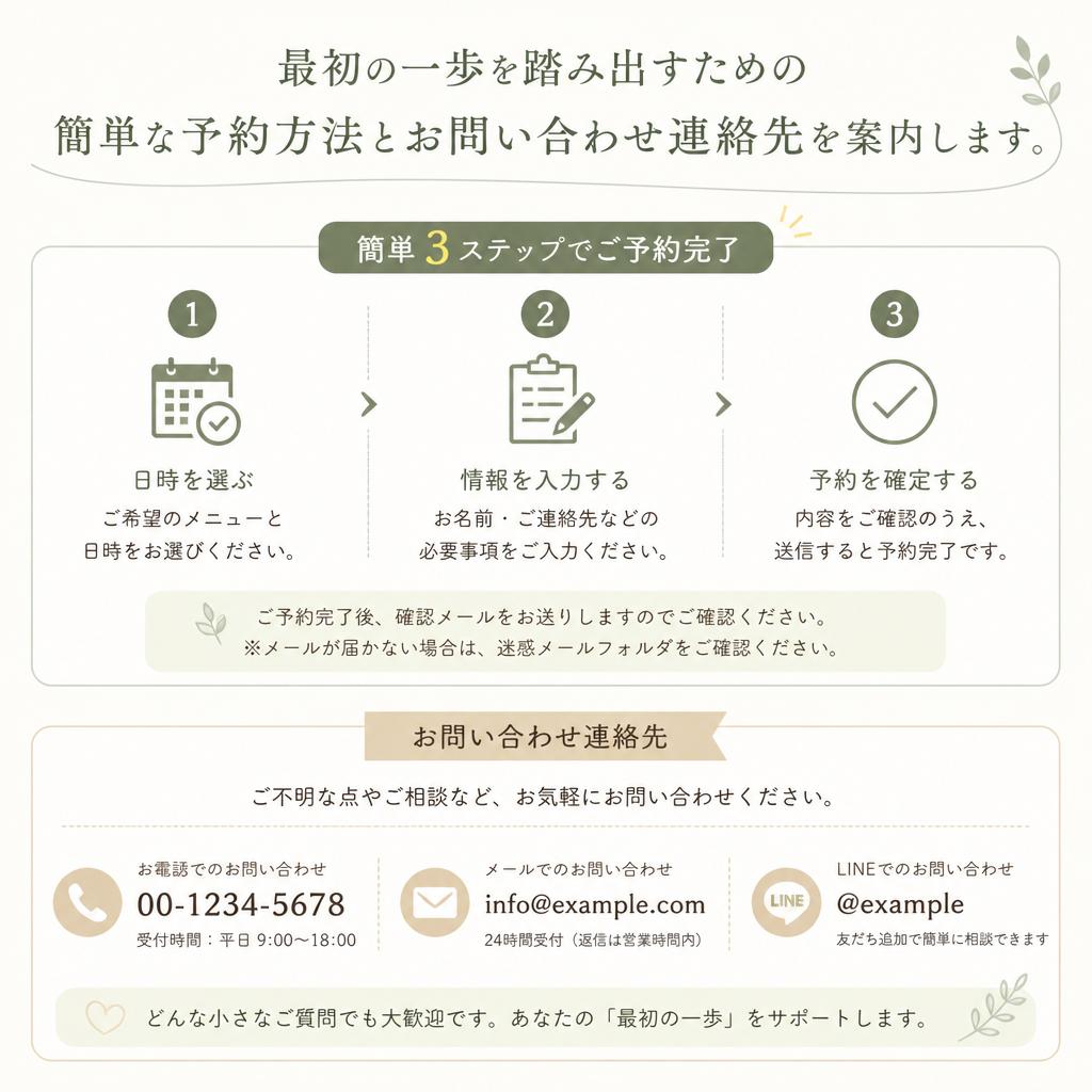 今すぐ予約・お問い合わせを！